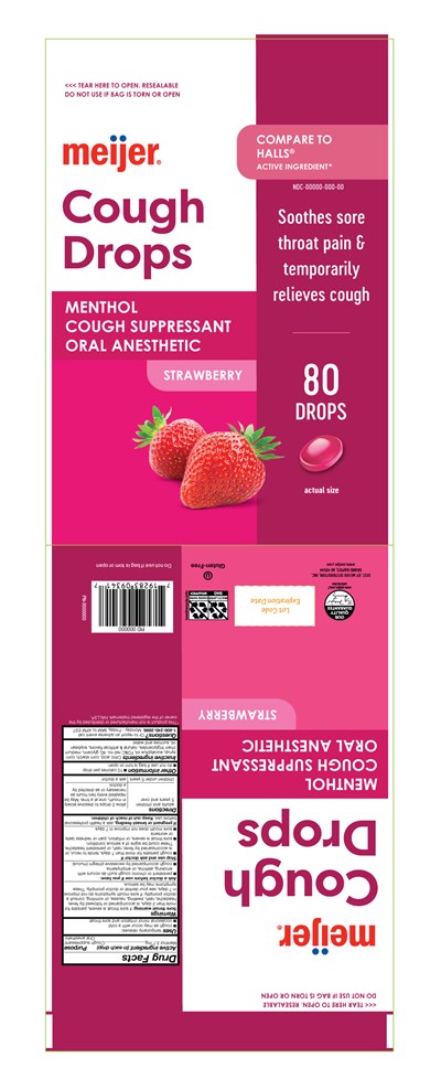Meijer Strawberry 80ct Cough Drops (Meijer Strawberry 80ct Cough Drops)